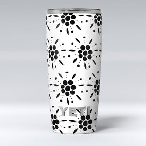 Black Floral Pedals with Clear Cacking - Skin Decal Vinyl Wrap Kit