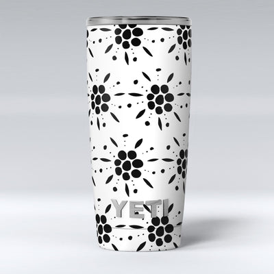 Black Floral Pedals with Clear Cacking - Skin Decal Vinyl Wrap Kit